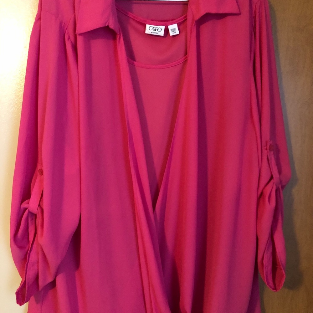 Cato women’s Pink 2 Piece Blouse 26/28W